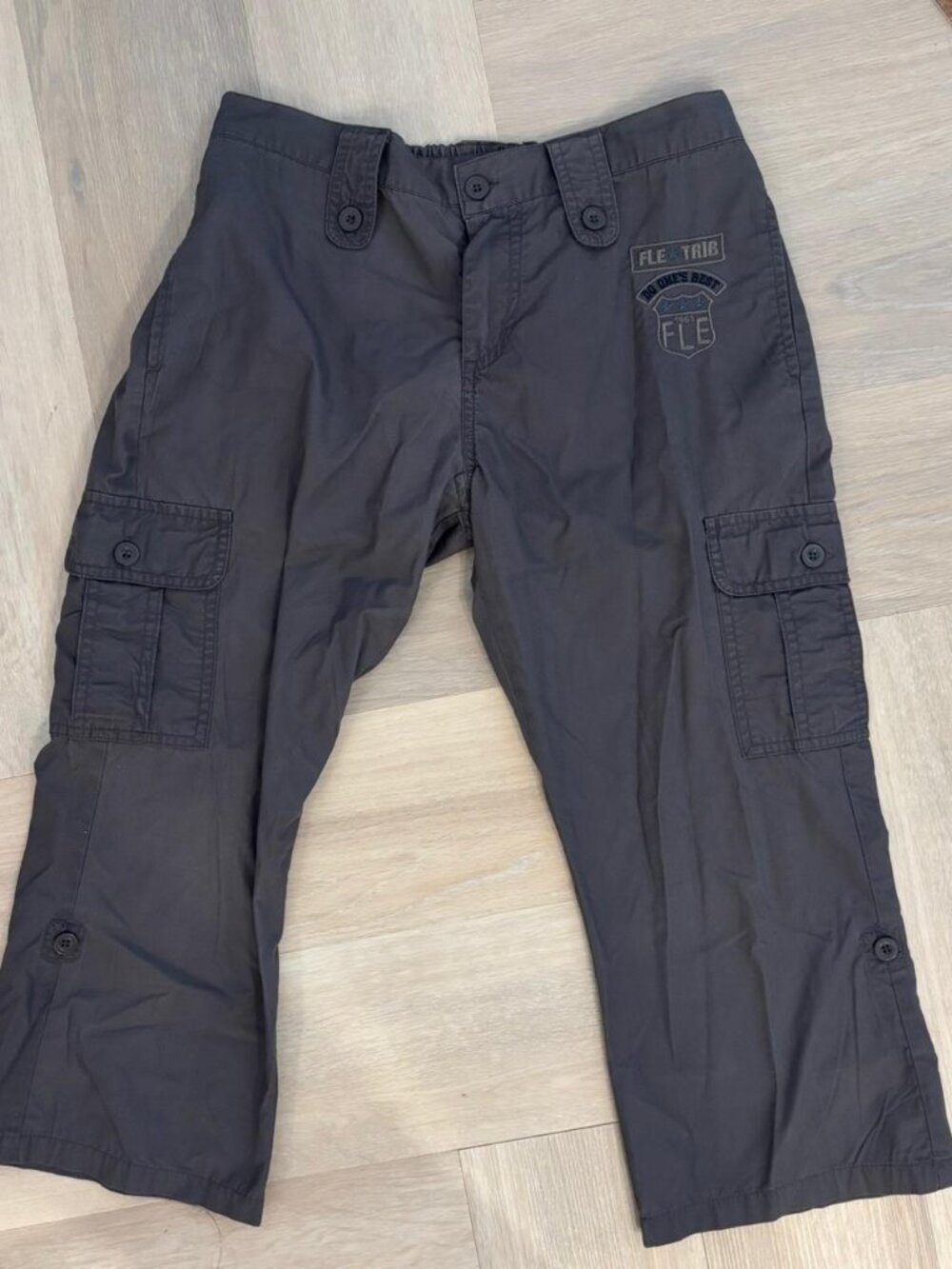 Vintage y2k Japanese grey cropped cargo capri pants